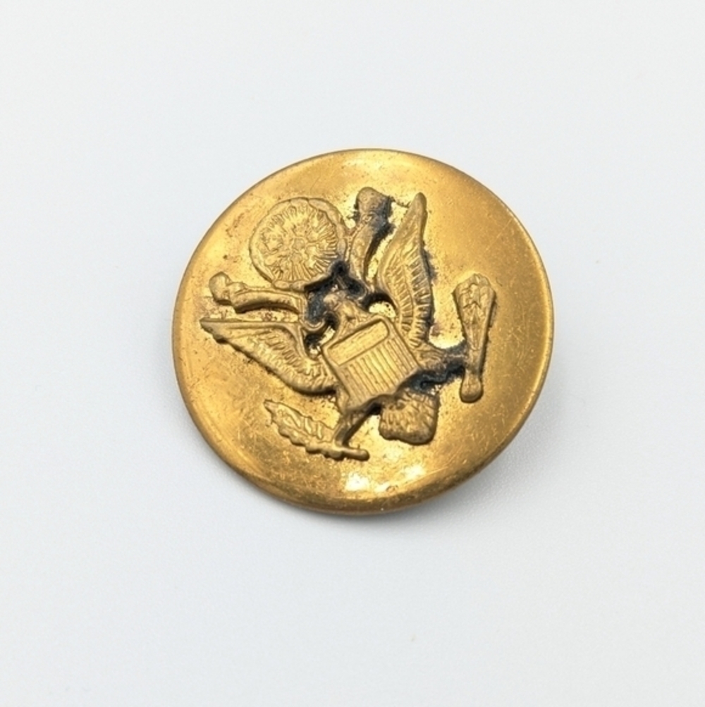 Antique military brass collar insignia badge